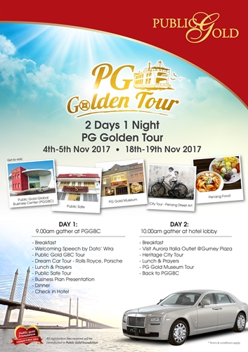 jadual dua hari PG Golden Tour