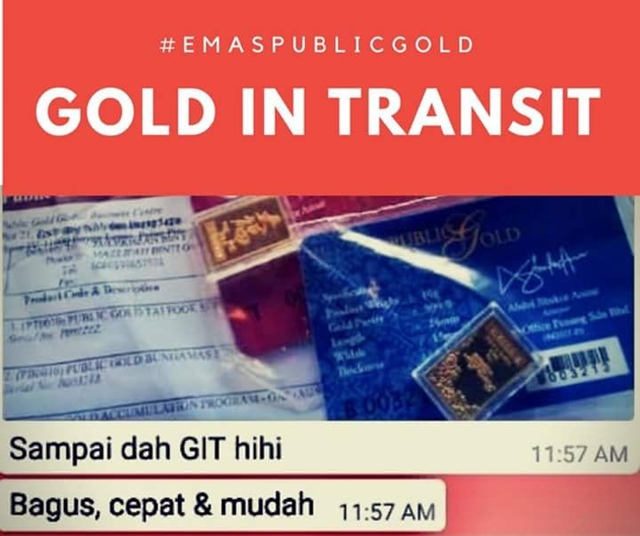 gold in transit ke Bintulu Sarawak