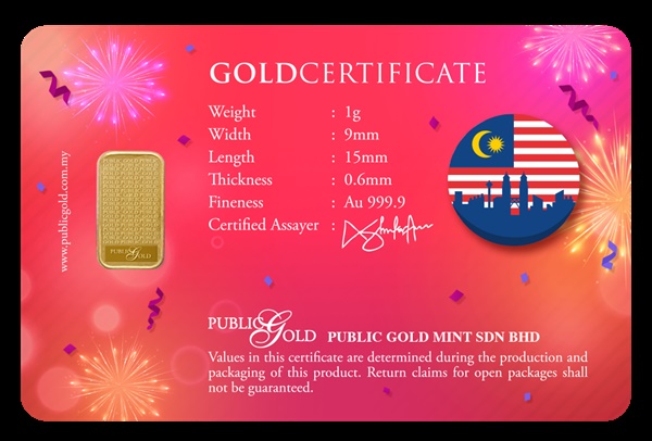 bar emas public gold rukun negara