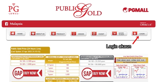 login website public gold