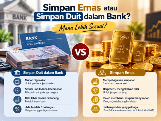 Simpan emas atau simpan duit dalam bank dan perbandingan kelebihannya
