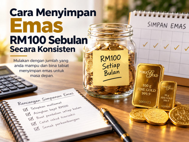 Cara menyimpan emas RM100 sebulan secara konsisten