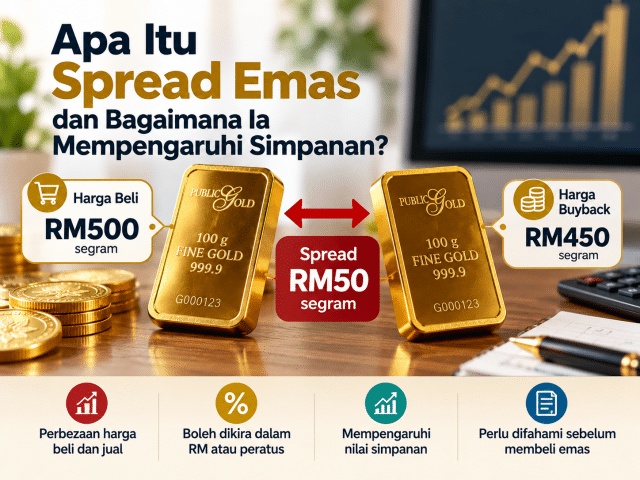 Spread emas dan perbezaan harga beli dengan harga buyback